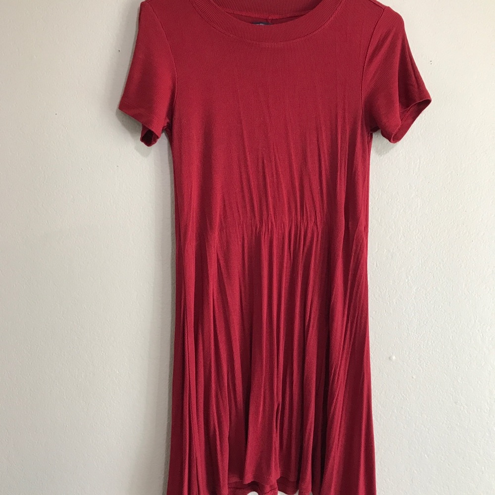 Red scoop neck tunic